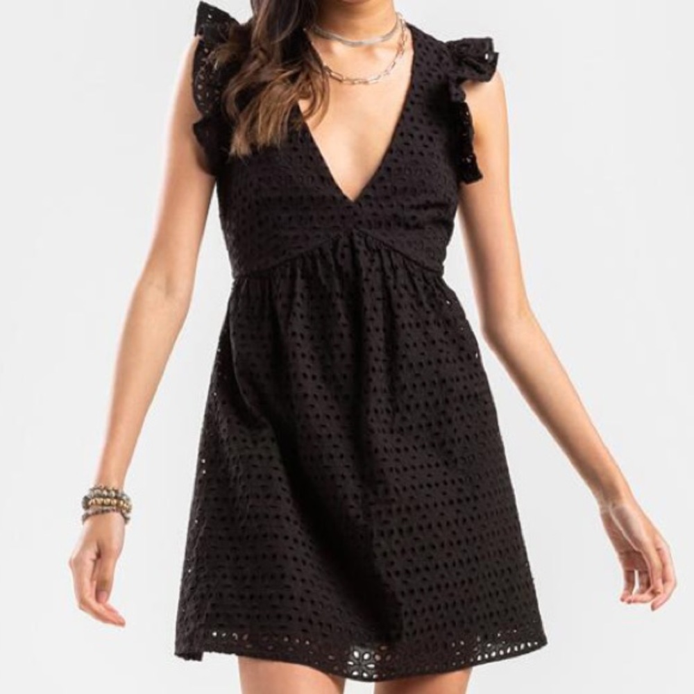 NWT Francesca’s Ruffle Eyelet Babydoll Dress